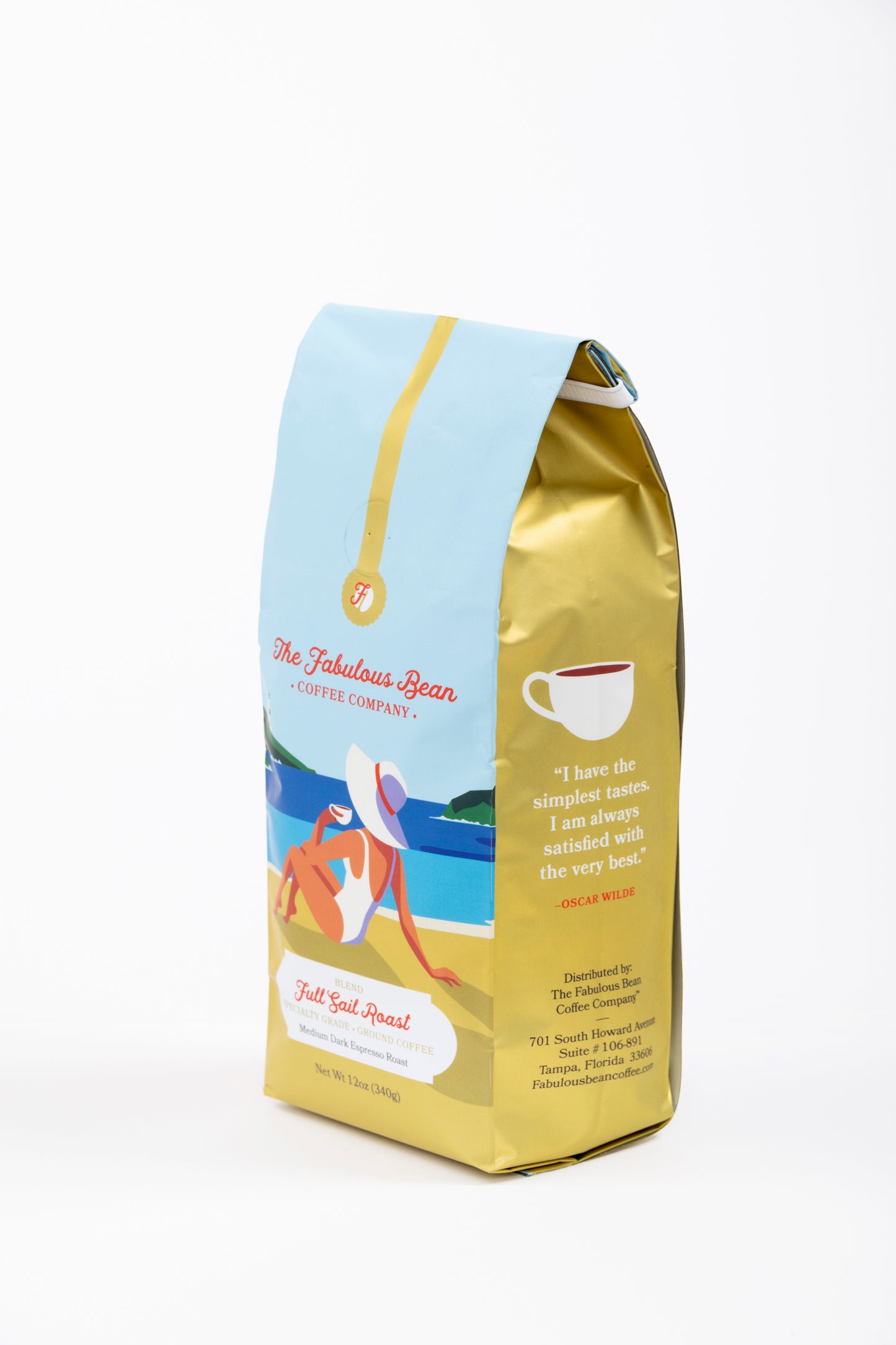 FULL SAIL ROAST - Medium-Dark Espresso Roast Specialty-Grade Ground Coffee Blend from Colombia and Brazil  12 oz.