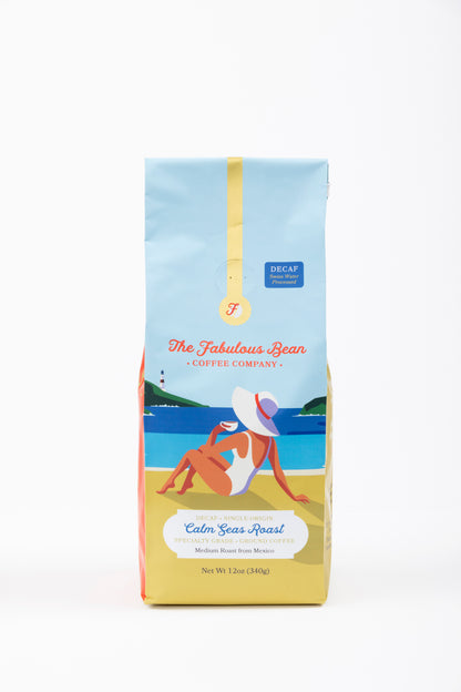 CALM SEAS DECAF Medium Roast Specialty-Grade Single Origin Ground Decaf Coffee from Mexico   12 oz.