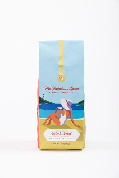 SAILOR'S ROAST - Medium-Dark Roast Single Origin Whole Bean Specialty Coffee from Colombia   12 oz.