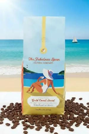 A picture of an 8 ounce bag of coffee from The Fabulous Bean Coffee Company.